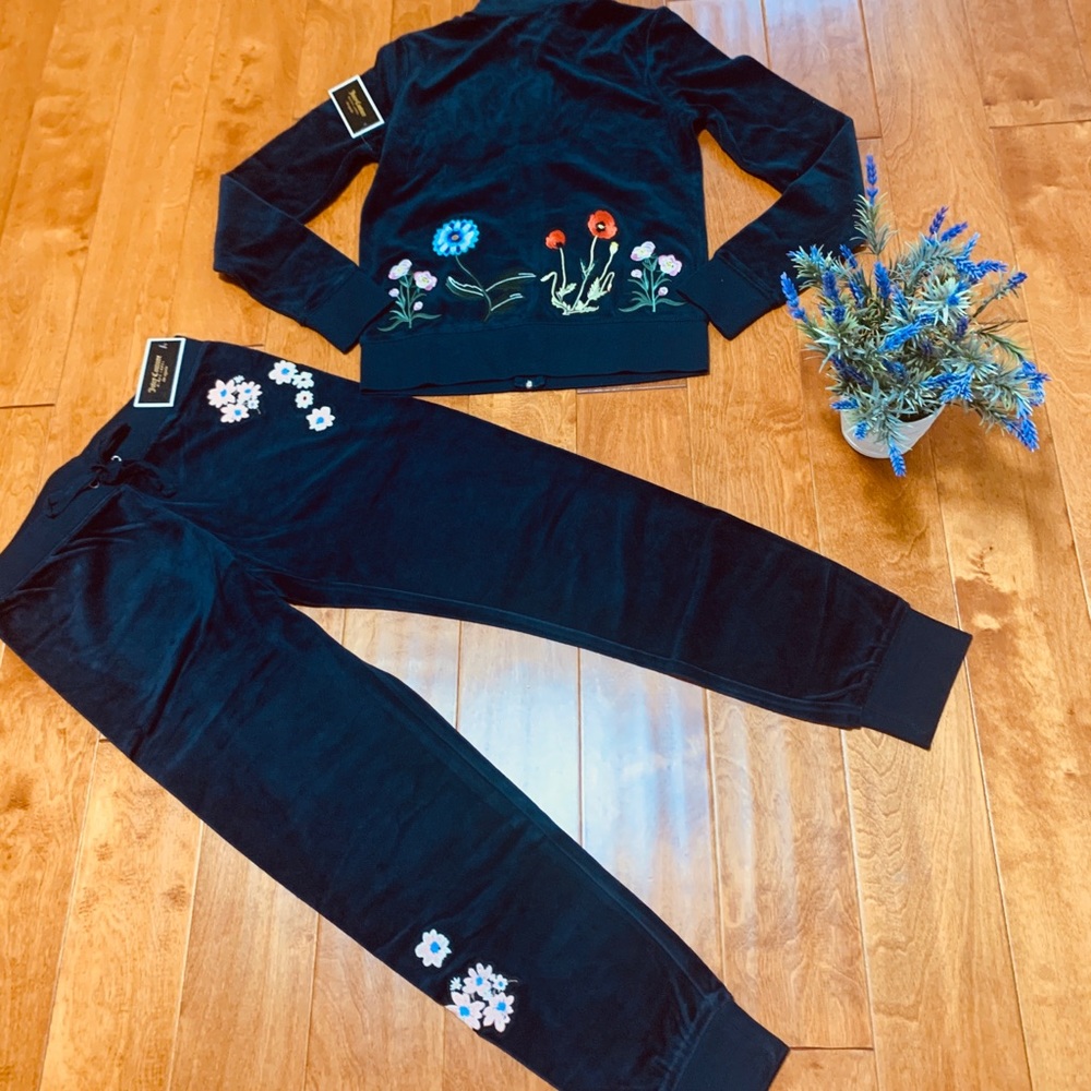 Juicy Couture embroiled flower hoodie & zuma pant